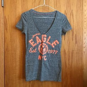 Gray American Eagle v-neck Tshirt